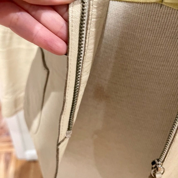 Women’s Tombolini Leather Blazer Jacket Cream Size 42 - Picture 7 of 15